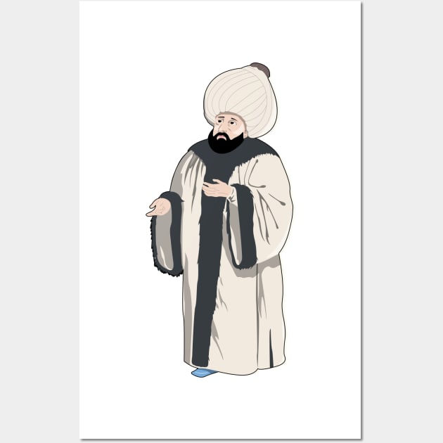 Ottoman Sufi Scholar (Mufti) Wall Art by boholoc0